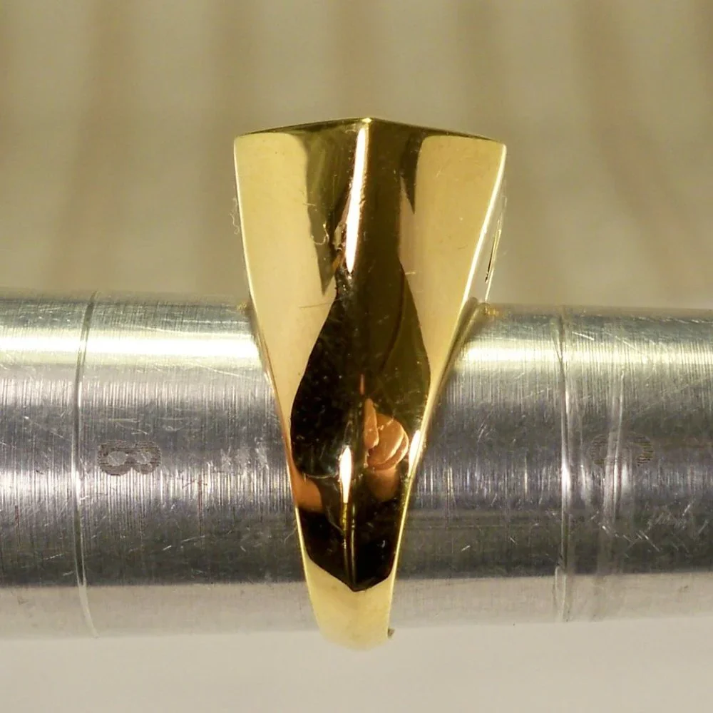 NEW Aquamarine Hexagon Cut Crystal Gold Ring